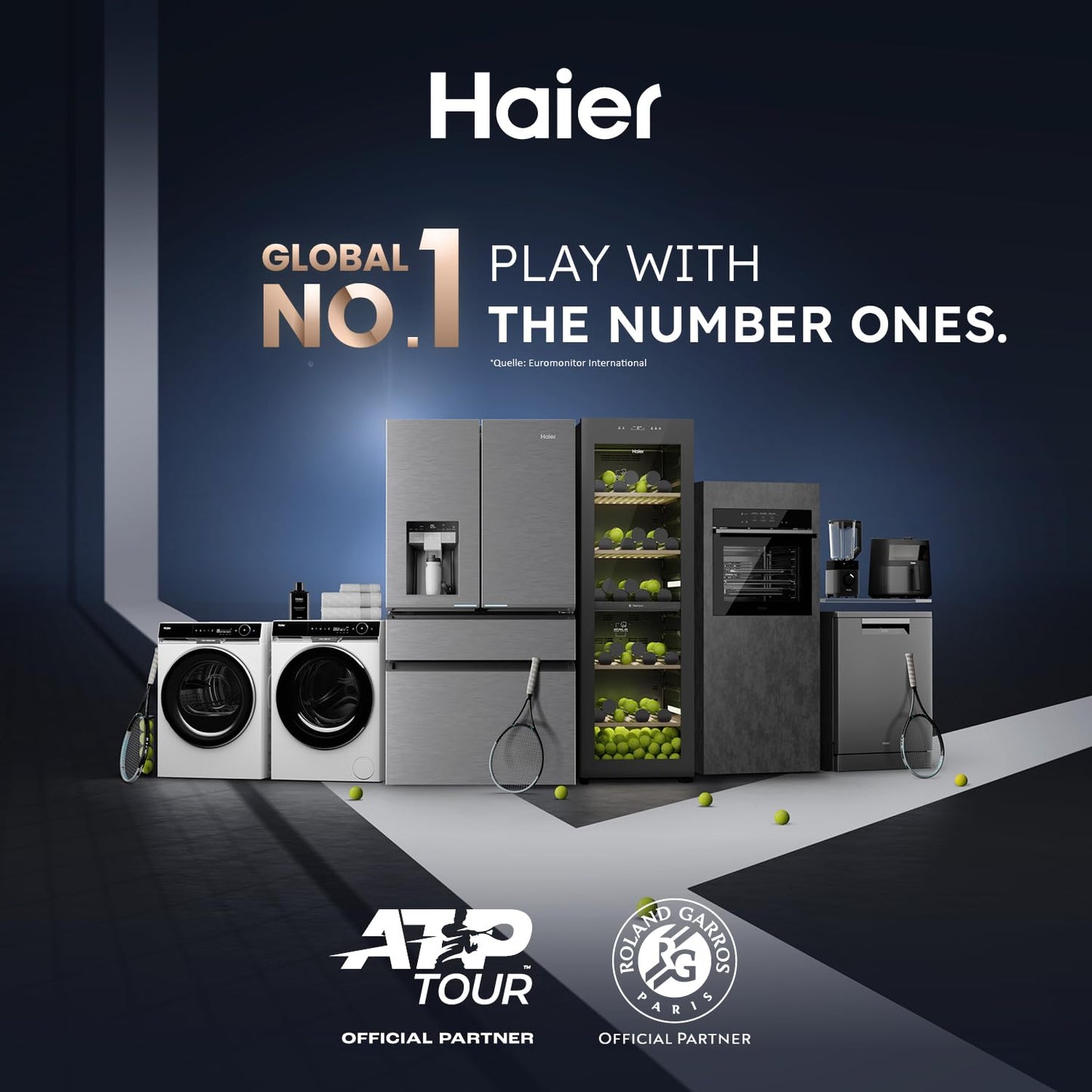 Haier HWS79GDG Weinkühlschrank 2 Zonen 79 Flaschen UV-Glastür Holzregale Vibrationsarm Serie 5