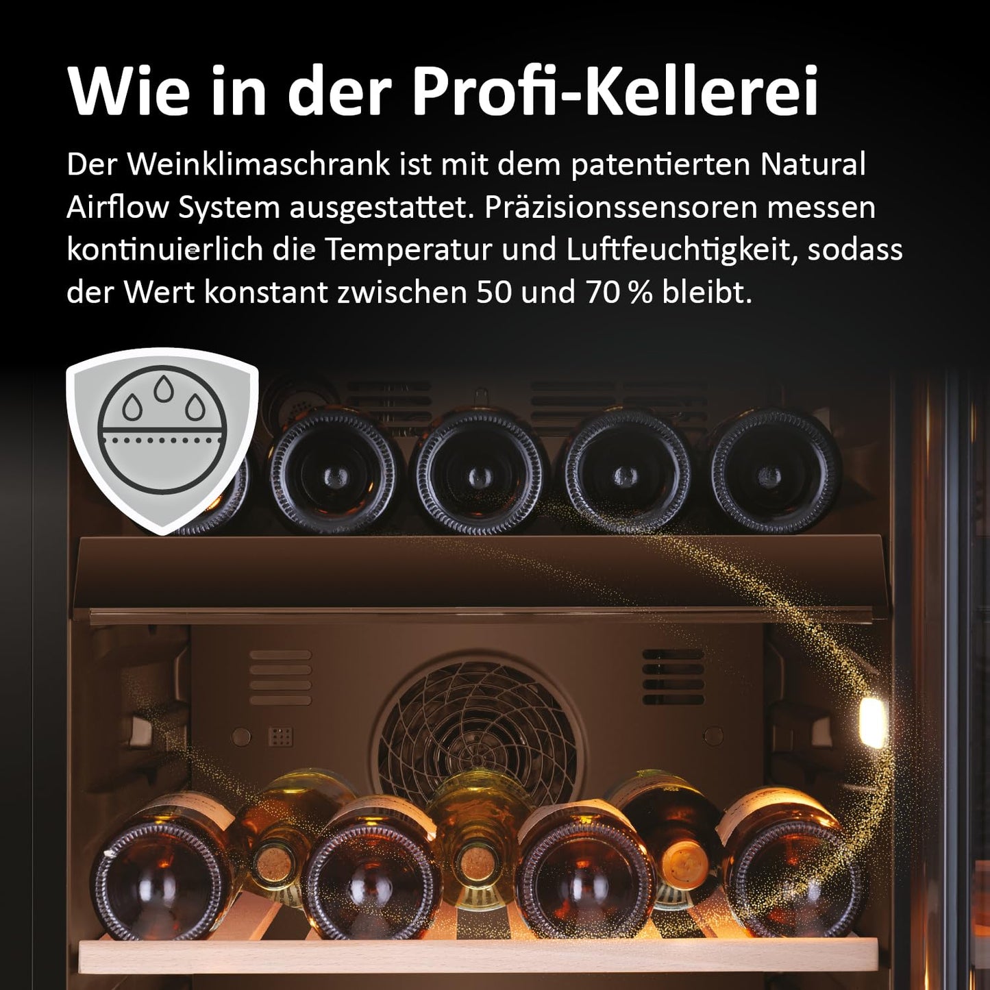 Haier HWS79GDG Weinkühlschrank 2 Zonen 79 Flaschen UV-Glastür Holzregale Vibrationsarm Serie 5